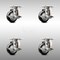 Service Caster 3 Inch 316SS Black Polyurethane Wheel Swivel Top Plate Caster Set with Brake SCC SCC-SS31620S314-PPUB-BLK-TLB-4 - alternate 1